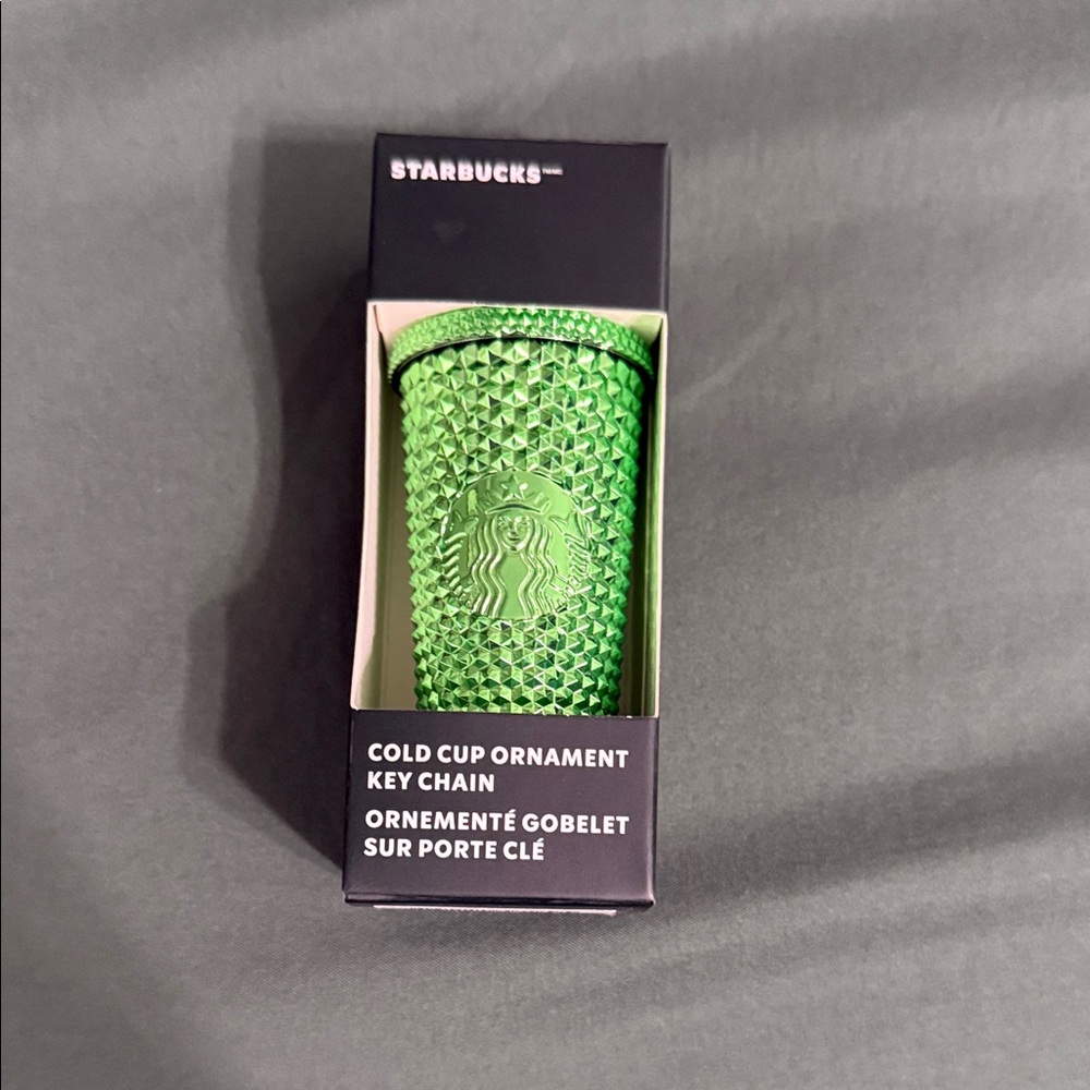 Starbucks Emerald Green Studded Cup Ornament Keychain
